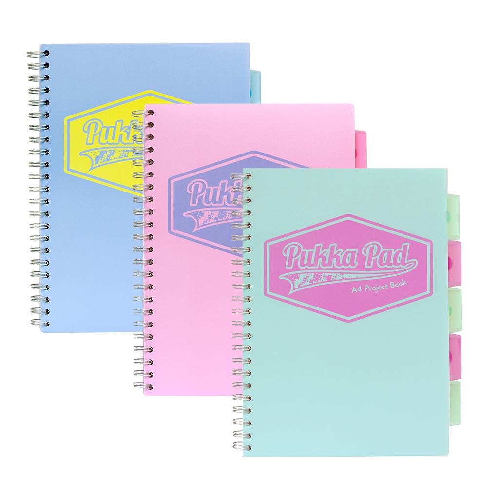 Pukka Pastel Project Book A4 Assorted Pack 3